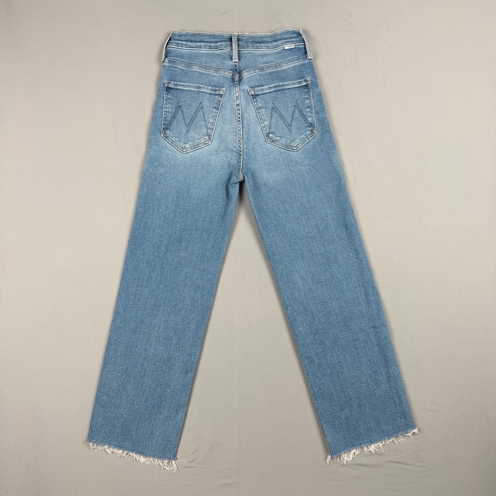 MOTHER Rambler Zip Flood High Rise Straight Jeans Out of the Blue Size 25 - Picture 2 of 10